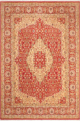 Traditional Design Jackquel Rust Gold Hand Knotted Area rugs 8 x 10