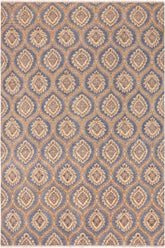 handmade Transitional Kafkaz Blue Brown Hand Knotted RECTANGLE 100% WOOL area rug 9 x 12