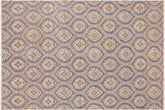 handmade Modern Kafkaz Blue Brown Hand Knotted RECTANGLE 100% WOOL area rug 9' x 12'