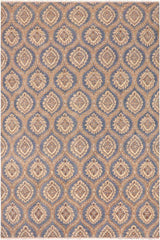 handmade Transitional Kafkaz Blue Brown Hand Knotted RECTANGLE 100% WOOL area rug 9 x 12