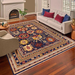 handmade Traditional Kafkaz Blue Beige Hand Knotted RECTANGLE 100% WOOL area rug 9 x 12