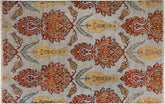 handmade Modern Kafkaz Gray Blue Hand Knotted RECTANGLE 100% WOOL area rug 4' x 6'