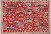 handmade Geometric Kafkaz Red Red Hand Knotted RECTANGLE 100% WOOL area rug 7' x 10'