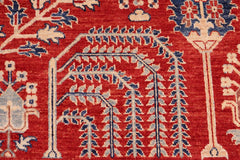 handmade Transitional Kafkaz Red Red Hand Knotted RECTANGLE 100% WOOL area rug 7 x 10