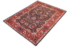 handmade Traditional Kafkaz Black Red Hand Knotted RECTANGLE 100% WOOL area rug 5 x 8