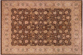 handmade Traditional Brown Tan Hand Knotted RECTANGLE 100% WOOL area rug 8' x 10'