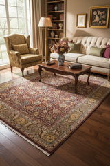 handmade Traditional Design Brown Green Hand Knotted RECTANGLE 100% WOOL area rug 8' x 10'