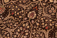 handmade Transitional Tabriz Brown Tan Hand Knotted RECTANGLE 100% WOOL area rug 8' x 10'