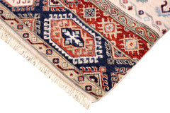 handmade Geometric Kurjean Beige Red Hand Knotted RECTANGLE 100% WOOL area rug 4x6