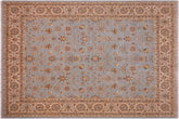 handmade Transitional Veg Dye Lt. Blue Lt. Tan Hand Knotted RECTANGLE 100% WOOL area rug 8' x 10'