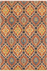 handmade Transitional Kafkaz Blue Gray Hand Knotted RECTANGLE 100% WOOL area rug 8 x 10