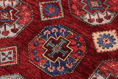 handmade Transitional Kafkaz Red Rust Hand Knotted RECTANGLE 100% WOOL area rug 6' x 8'