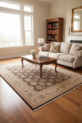 handmade Transitional Design Brown Beige Hand Knotted RECTANGLE 100% WOOL area rug 8' x 10'