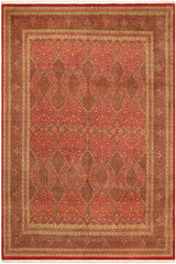 Traditional Veg Dye Emelina Rust Green Hand Knotted Area rugs 8 x 10
