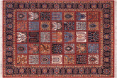 handmade Geometric Kafkaz Red Blue Hand Knotted RECTANGLE 100% WOOL area rug 8' x 9'