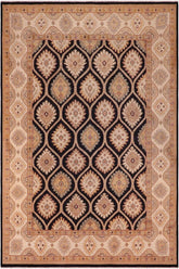 handmade Transitional Kafkaz Black Ivory Hand Knotted RECTANGLE 100% WOOL area rug 9 x 12