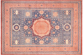 handmade Geometric Mamluk Rust Blue Hand Knotted RECTANGLE 100% WOOL area rug 10 x 14
