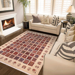 handmade Geometric Kurjean Ivory Lt. Gold Hand Knotted RECTANGLE 100% WOOL area rug 9x12
