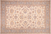 handmade Traditional Kafkaz Ivory Lt. Blue Hand Knotted RECTANGLE 100% WOOL area rug 10x14