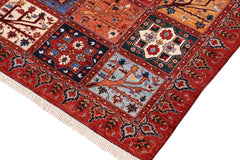 handmade Transitional Kafkaz Rust Blue Hand Knotted RECTANGLE 100% WOOL area rug 9 x 12