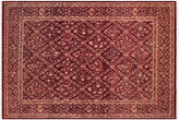 handmade Transitional Nadeem Aubergine Aubergine Hand Knotted RECTANGLE 100% WOOL area rug 8 x 10