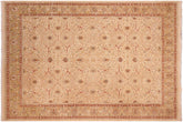 handmade Transitional Taj Ivory Lt. Green Hand Knotted RECTANGLE 100% WOOL area rug 8 x 10