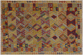 handmade Geometric Kilim Ivory Blue Hand-Woven RECTANGLE 100% WOOL area rug 7 x 10