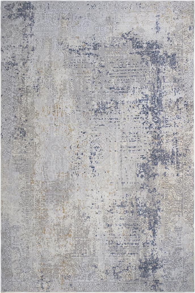 handmade Modern Abstract Gray Blue Machine Made RECTANGLE POLYESTER area rug 9x12