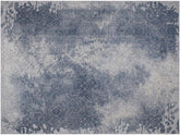 handmade Transitional Distressed Gray Blue Machine Made RECTANGLE POLYESTER area rug 9x12