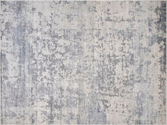 handmade Transitional Abstract Gray Blue Machine Made RECTANGLE POLYESTER area rug 9x12