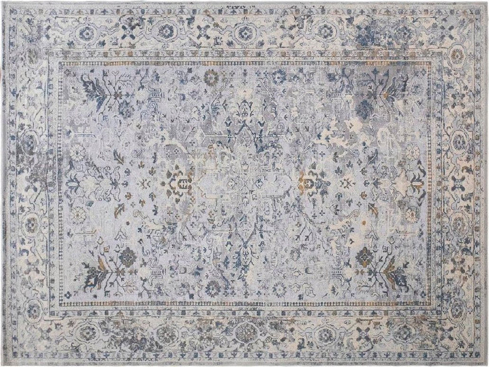 handmade Transitional Vintage Gray Beige Machine Made RECTANGLE POLYESTER area rug 3x5