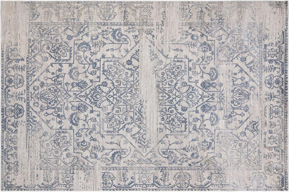 handmade Transitional Vintage Beige Blue Machine Made RECTANGLE POLYESTER area rug 9x12