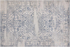 handmade Transitional Vintage Beige Blue Machine Made RECTANGLE POLYESTER area rug 9x12