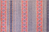 handmade Geometric Modern Blue Fushia Machine Made RECTANGLE POLYESTER area rug