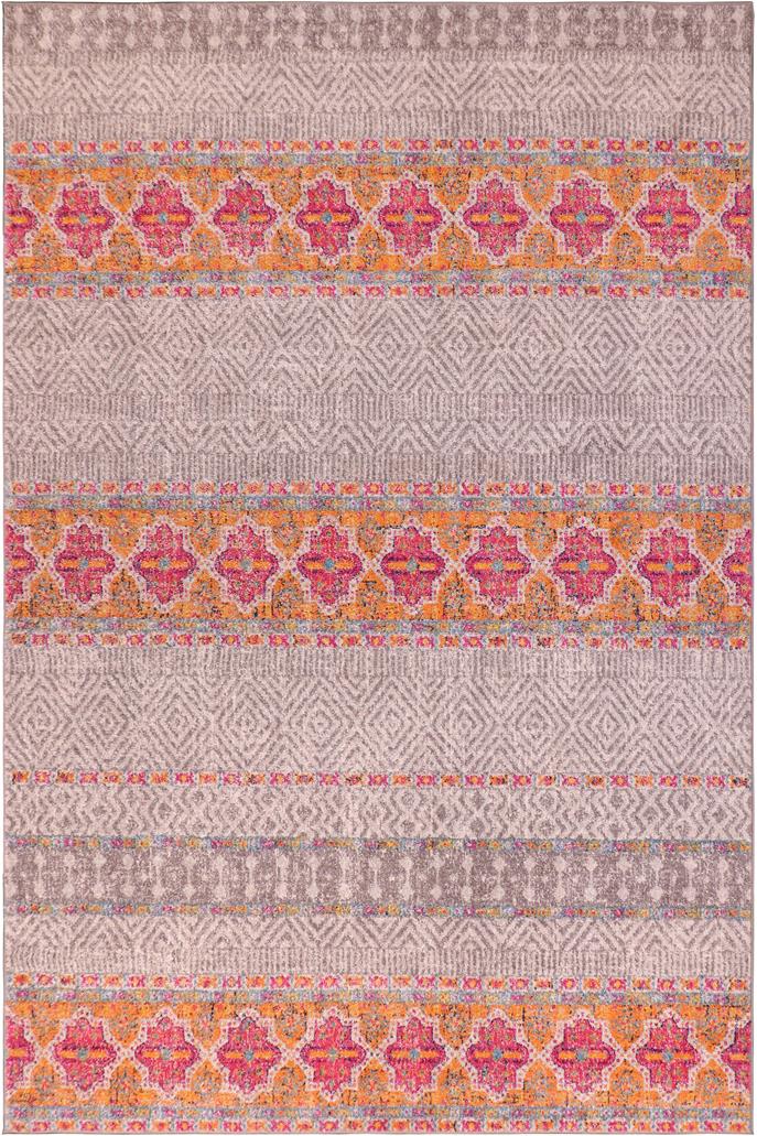 handmade Geometric Modern Light Gray Pink Machine Made RECTANGLE POLYESTER area rug 10x14