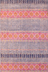 handmade Geometric Modern Blue Fushia Machine Made RECTANGLE POLYESTER area rug 10x14