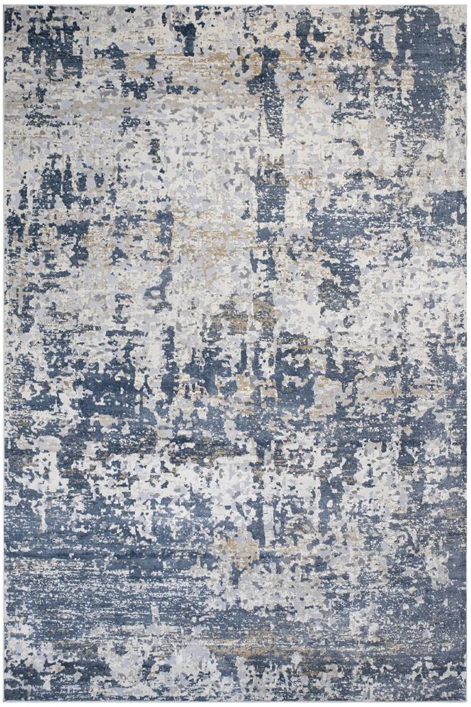handmade Modern Abstract Blue Beige Machine Made RECTANGLE POLYESTER area rug 9x12