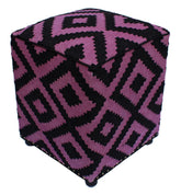 handmade Ottoman Black Purple HandmadeRECTANGLE 100% WOOL area rug