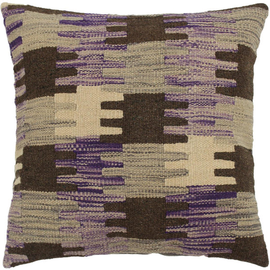 handmade Traditional Pillow Purple Gray Hand-made SQUARE 100% WOOL kilim throw pillow