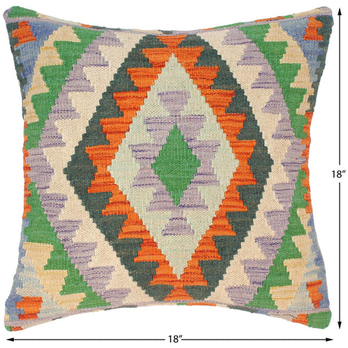 handmade Traditional Pillow Rust Beige Hand-Woven SQUARE 100% WOOL kilim throw pillow