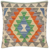 handmade Traditional Pillow Blue Gray Hand-Woven SQUARE 100% WOOL kilim throw pillow