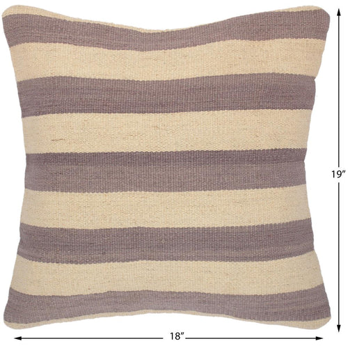 handmade Modern Pillow Beige Gray Hand-Woven SQUARE 100% WOOL kilim throw pillow