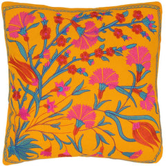 handmade Traditional Pillow Orange Pink SQUARE Velvet throw pillow