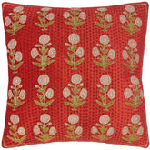 handmade Traditional Pillow Red Green SQUARE Velvet throw pillow
