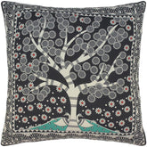 handmade Traditional Pillow Black Beige SQUARE handmade Silk Throw Pillow