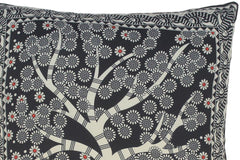 handmade Traditional Pillow Black Beige SQUARE handmade Silk Throw Pillow