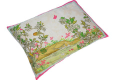 handmade Traditional Pillow Beige Gold RECTANGLE handmade Silk Throw Pillow