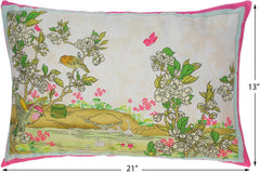 handmade Traditional Pillow Beige Gold RECTANGLE handmade Silk Throw Pillow