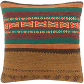 handmade Tribal Turkish Antique Brown Rust Hand-Woven SQUARE 100% WOOL pillow