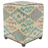 handmade Traditional Ottoman Beige Blue Hand-made SQUARE handmade ottoman pouf15 x 15 x 20
